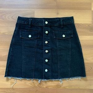 Zara black denim skirt